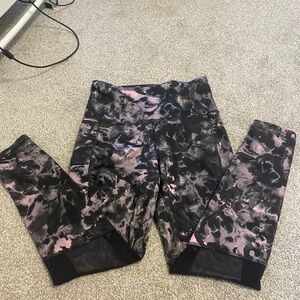 Lole Black and Pink Mesh Detail Legging